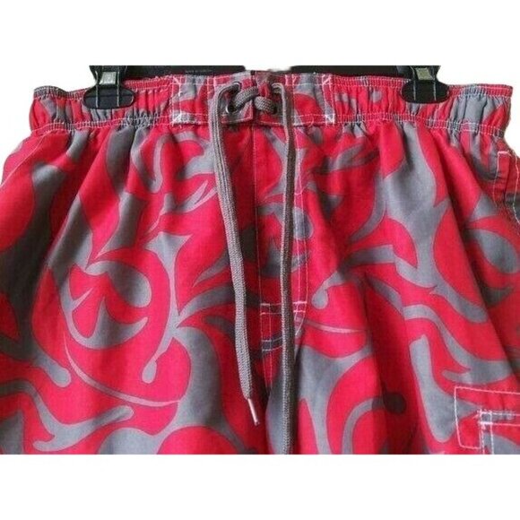 Sonoma Life+Style Mens Large Swim Trunks Cargo Red & Gray - Picture 4 of 7